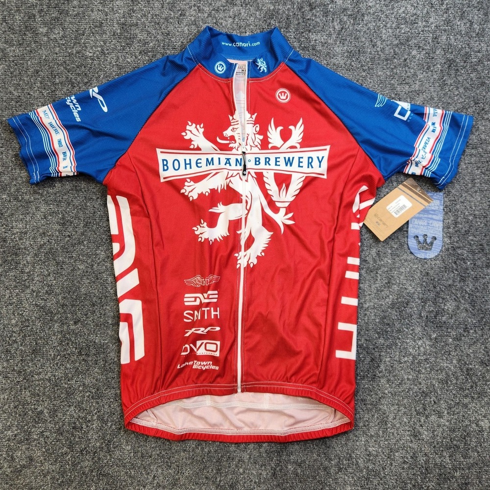 Canari SSD Club Cycling Jersey Mens Medium Red Short Sleeve Bohemian Brewery